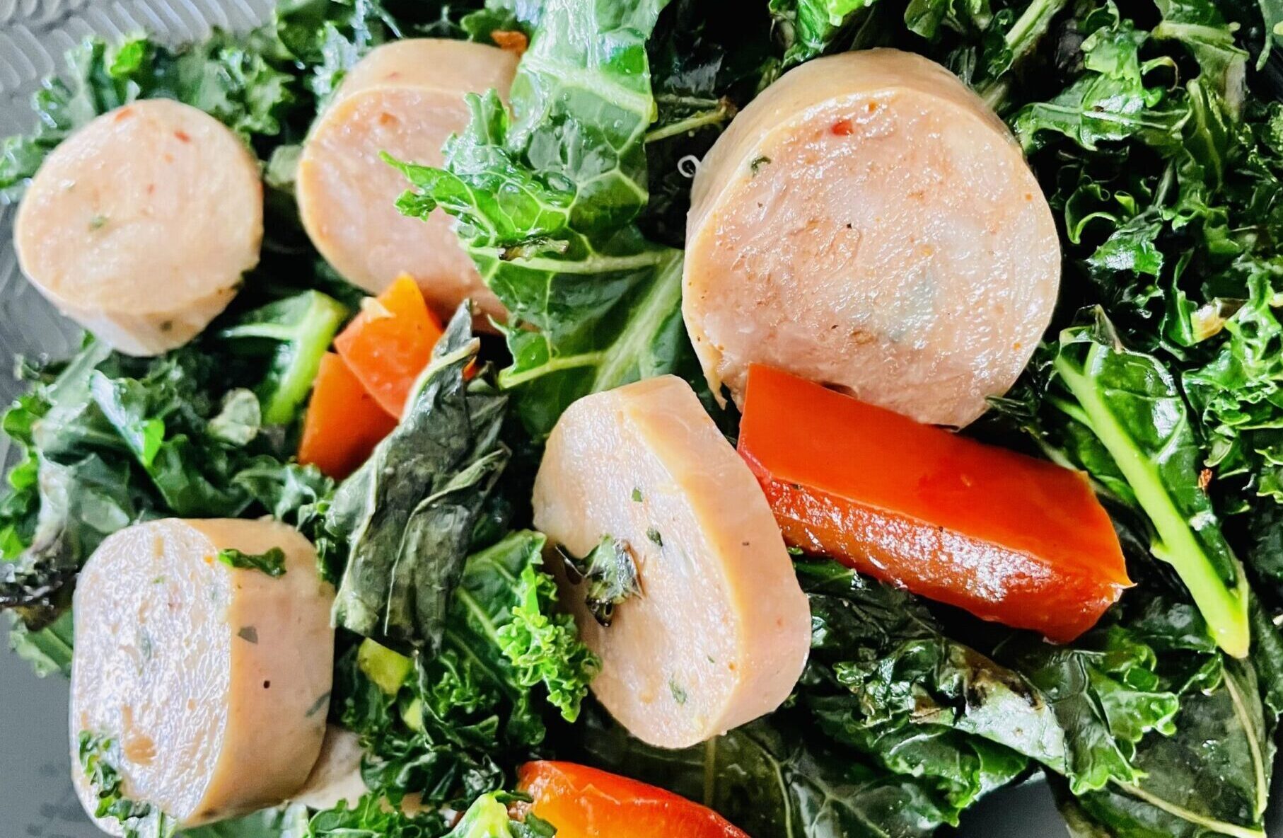 chicken sausage and kale stir fry